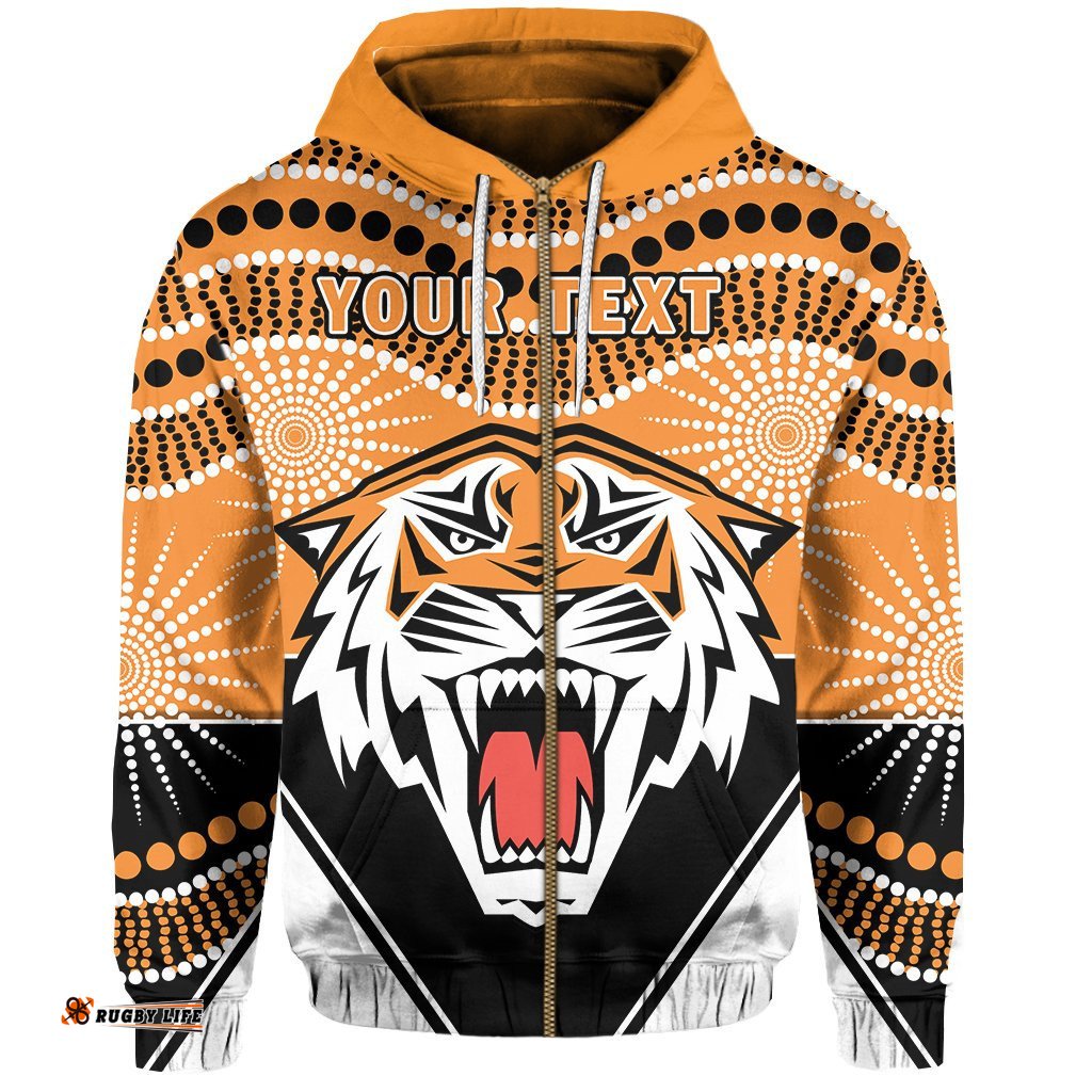 Custom Personalised Tigers Zip Hoodie Wests Indigenous Newest