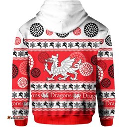 St. George Illawarra Dragons Zip Hoodie Merry Christmas
