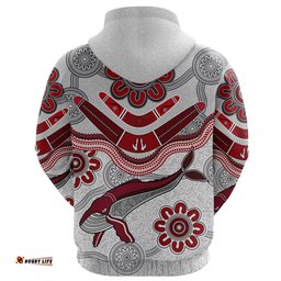 Custom Personalised Dragons Zip Hoodie St. George Indigenous White