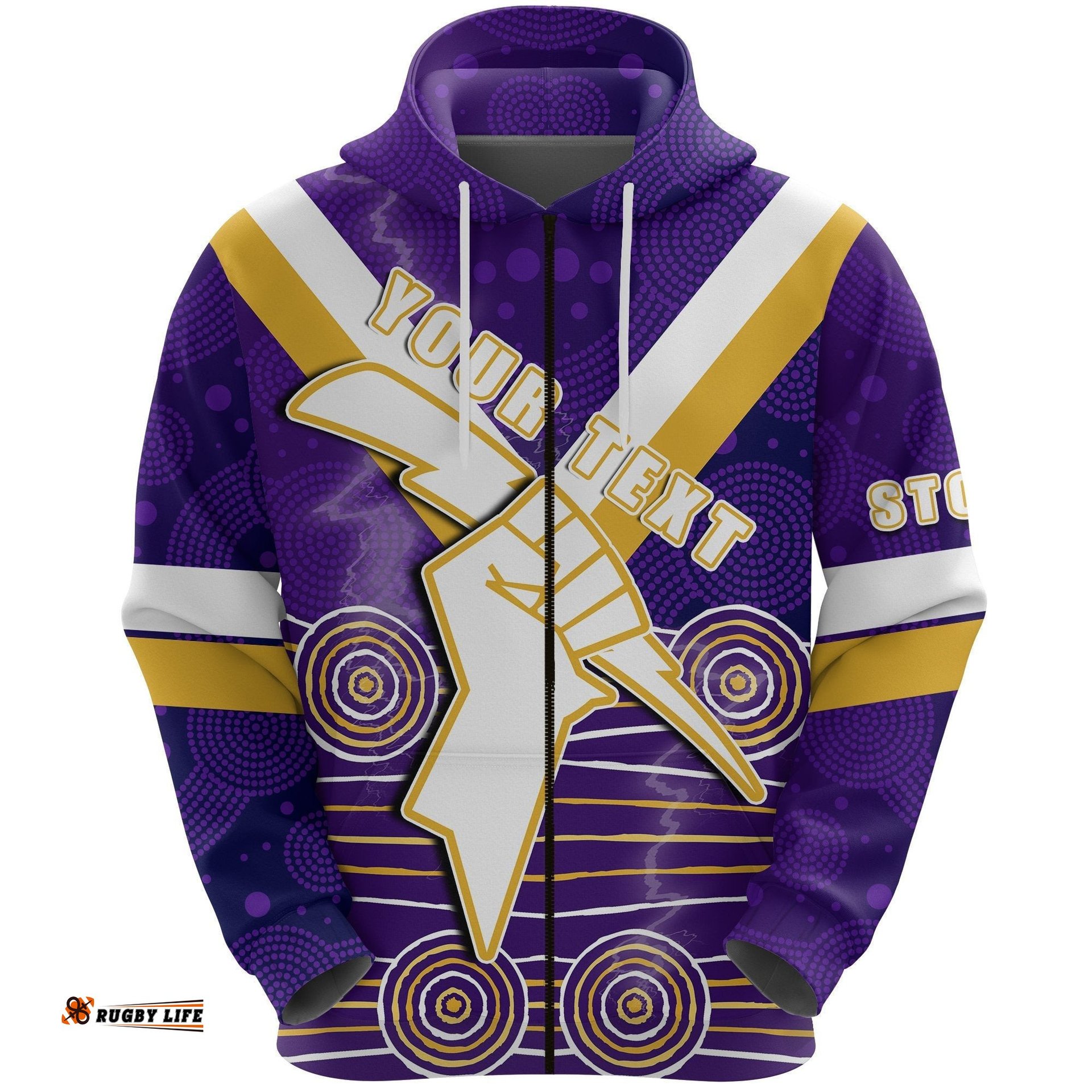 Custom Personalised Storm Zip Hoodie Indigenous Melbourne