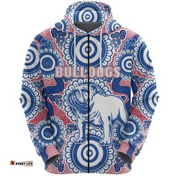 Western Zip Hoodie Bulldogs Simple Indigenous