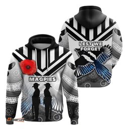 magpies hoodie collingwood anzac day special version