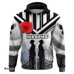magpies hoodie collingwood anzac day special version
