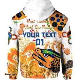 custom personalised parramatta hoodie eels indigenous naidoc heal country heal our nation white custom text and number tee ausie