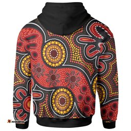 Aboriginal Hoodie Indigenous Circle Dot Painting Style 02