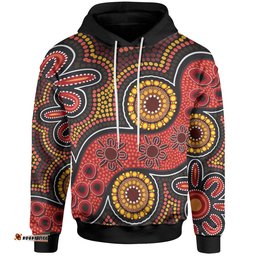 Aboriginal Hoodie Indigenous Circle Dot Painting Style 02