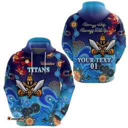 custom personalised gold coast titans hoodie gladiator naidoc heal country heal our nation custom text and number tee ausie
