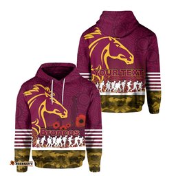 custom personalised brisbane broncos hoodie anzac day tee ausie