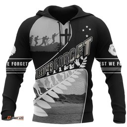 anzac day new zealand hoodie never forget pullover hoodie tee ausie