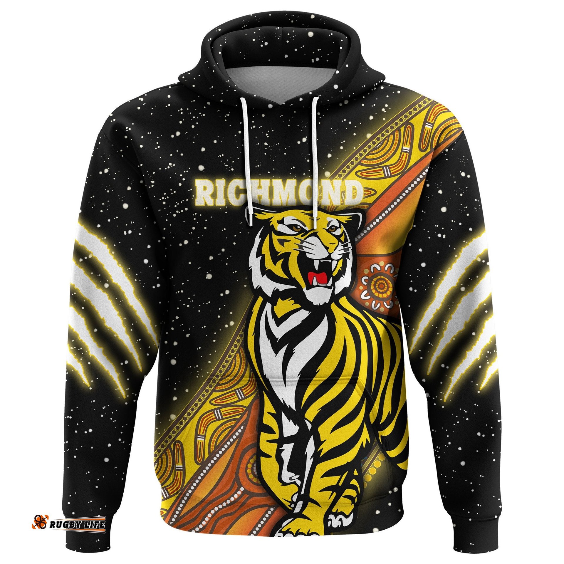 Custom Personalised Richmond Premier Hoodie Tigers Aboriginal