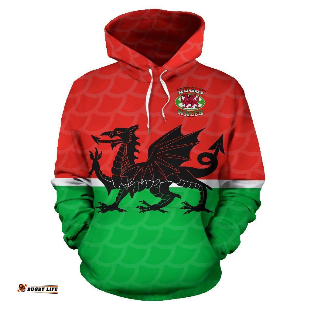 Wales Rugby Dragon Hoodie Version 2