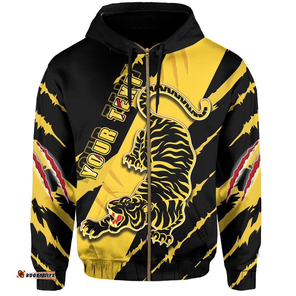 Custom Personalised Richmond Zip Hoodie Power Tigers