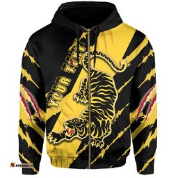 Custom Personalised Richmond Zip Hoodie Power Tigers