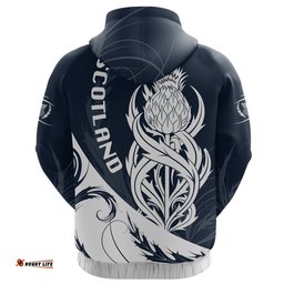 Scottish Rugby Zip Hoodie Thistle Vibes Navy