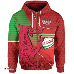 Wales Rugby Zip Hoodie Dragon Special CYMRU