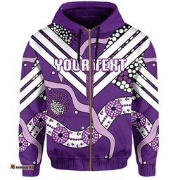 Custom Personalised Dockers Zip Hoodie Indigenous Fremantle Freo