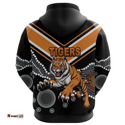 Custom Personalised Wests Zip Hoodie Tigers Simple Indigenous