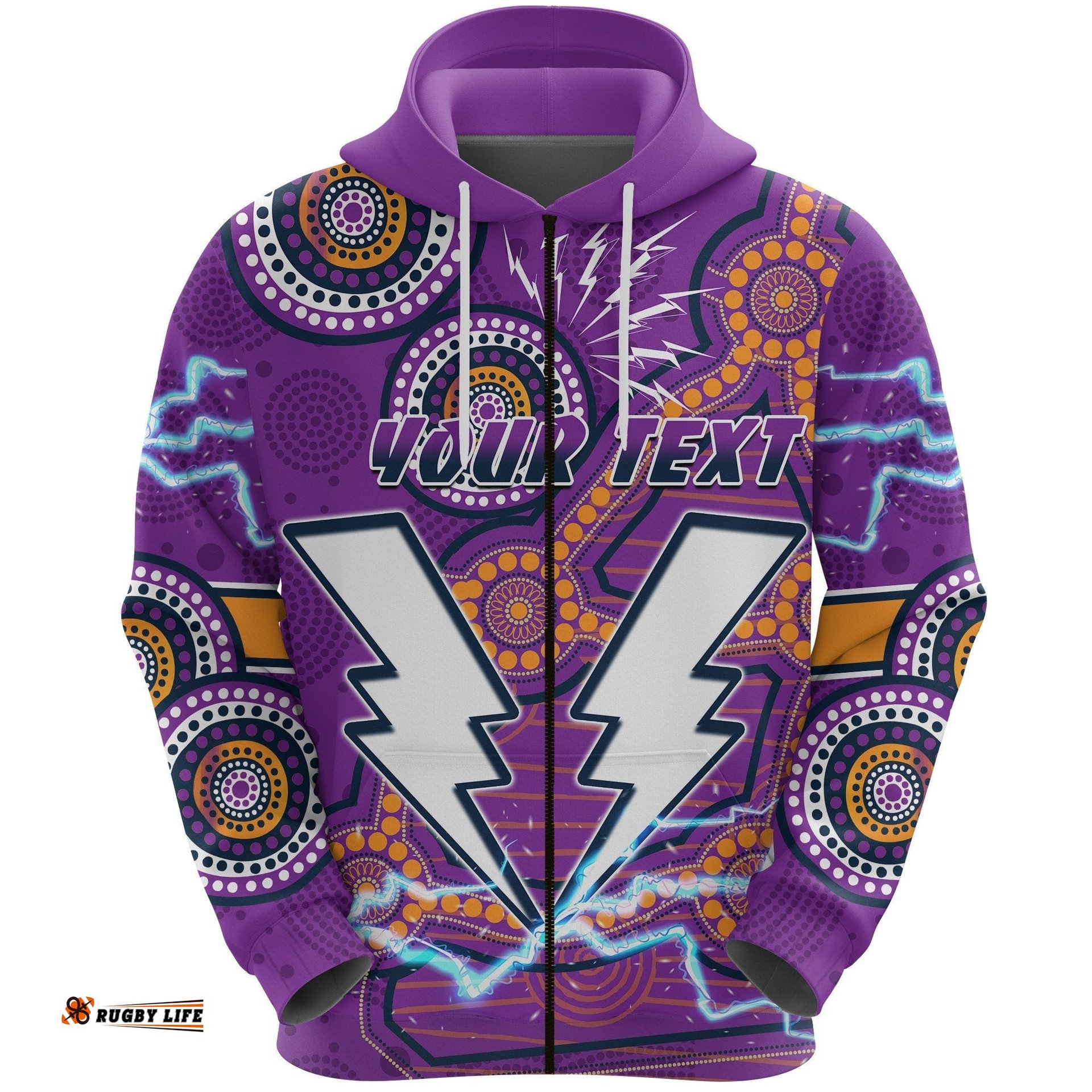 Custom Personalised Storm Zip Hoodie Melbourne Indigenous Thunder