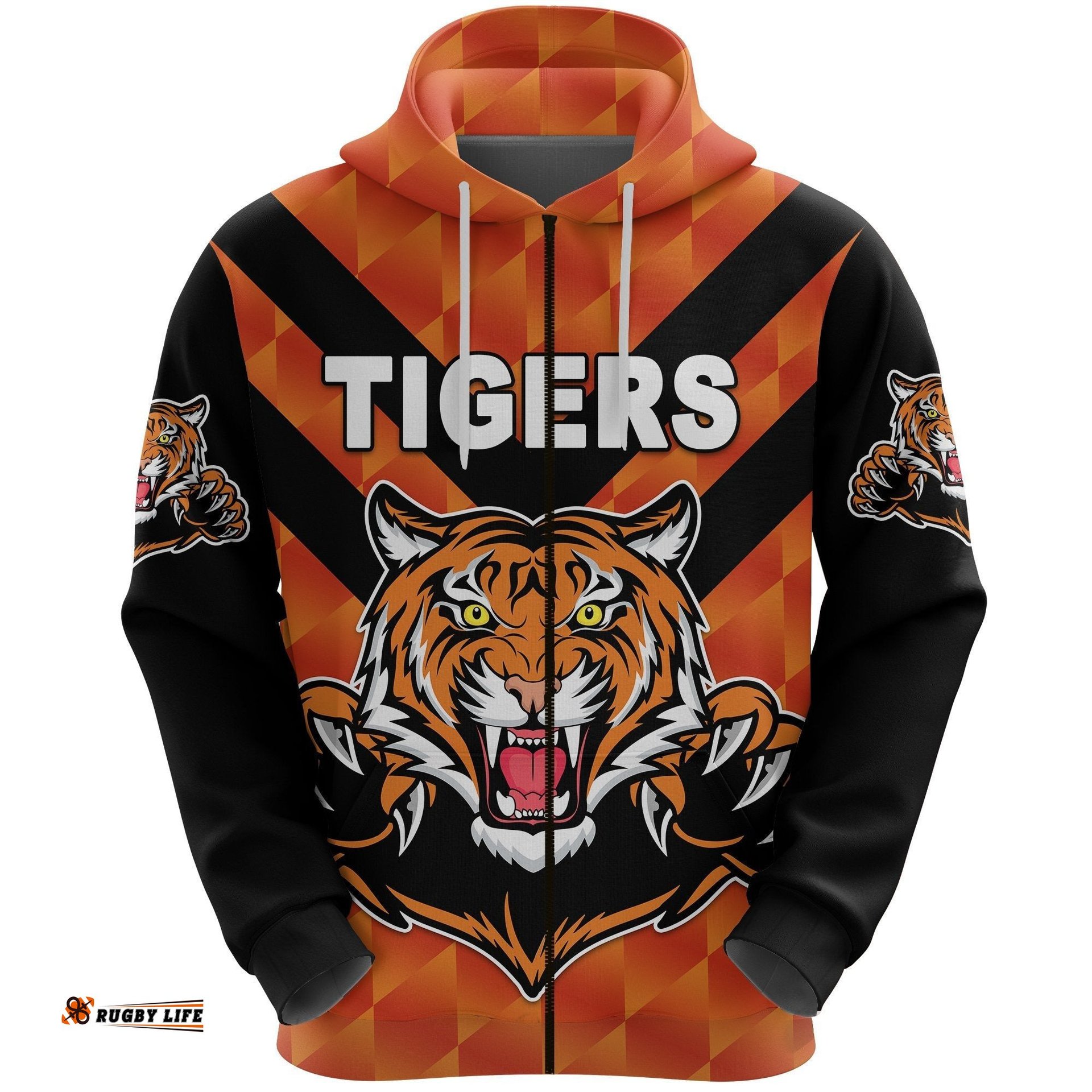 Balmain Zip Hoodie Tigers Orange Vibes No.2