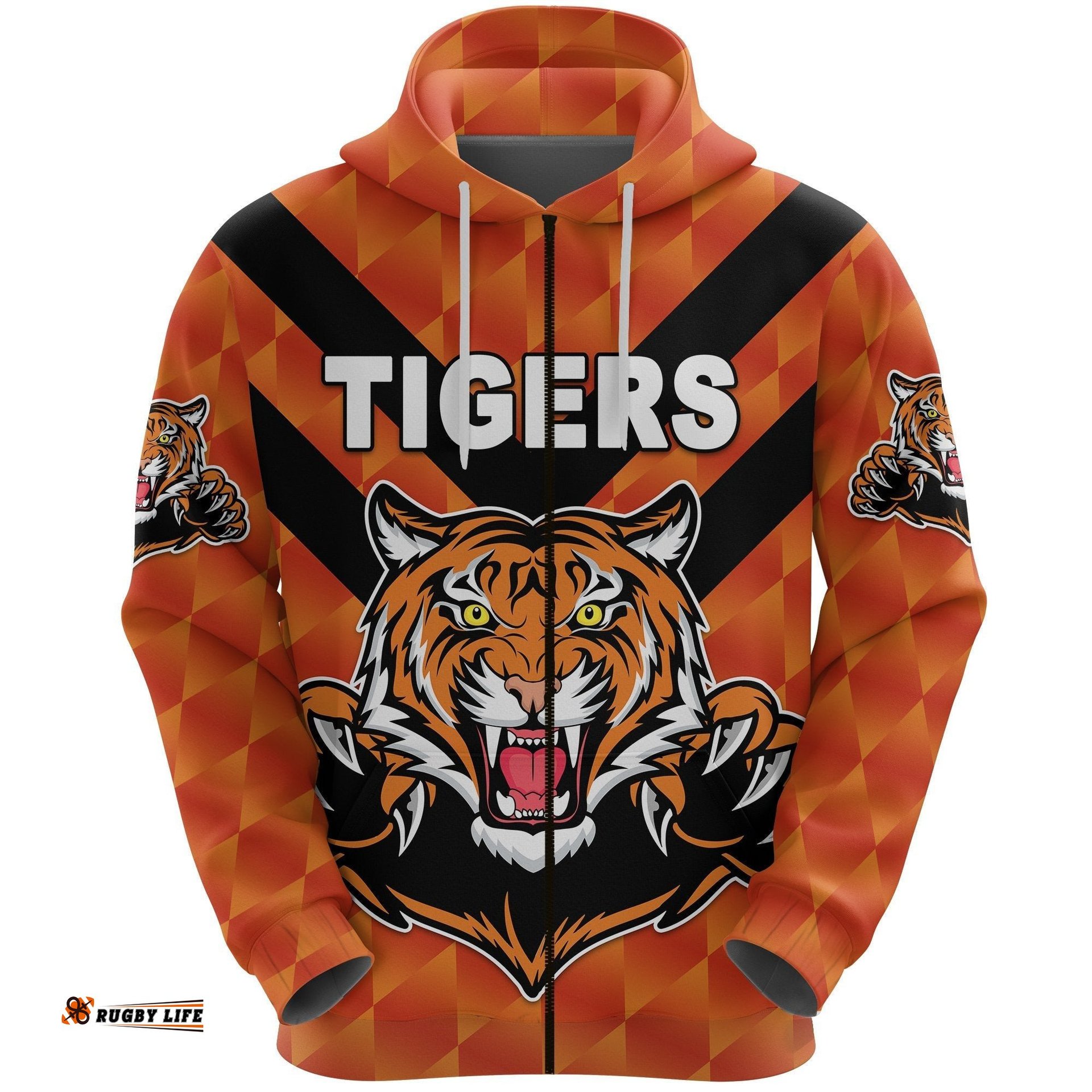 Balmain Zip Hoodie Tigers Orange Vibes No.1
