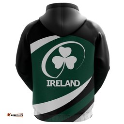 Irish Rugby Zip Hoodie Shamrock Simple Version