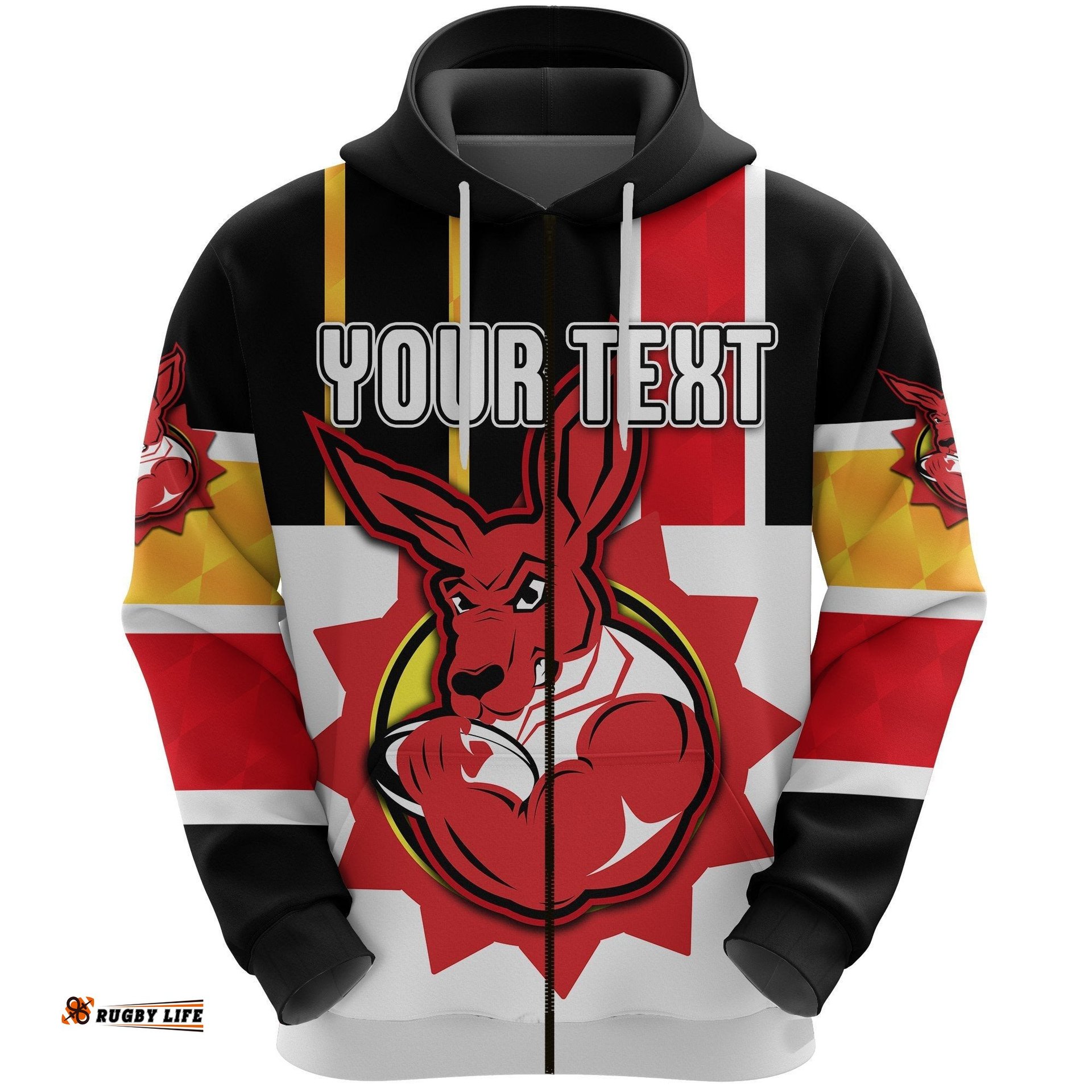 Custom Personalised Western Zip Hoodie Reds Original Style