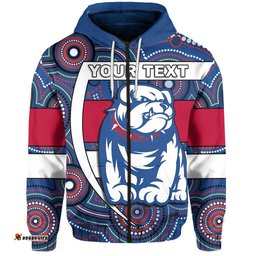 Custom Personalised Western Football Bulldogs Zip Hoodie Redamancy Indigenous Australian