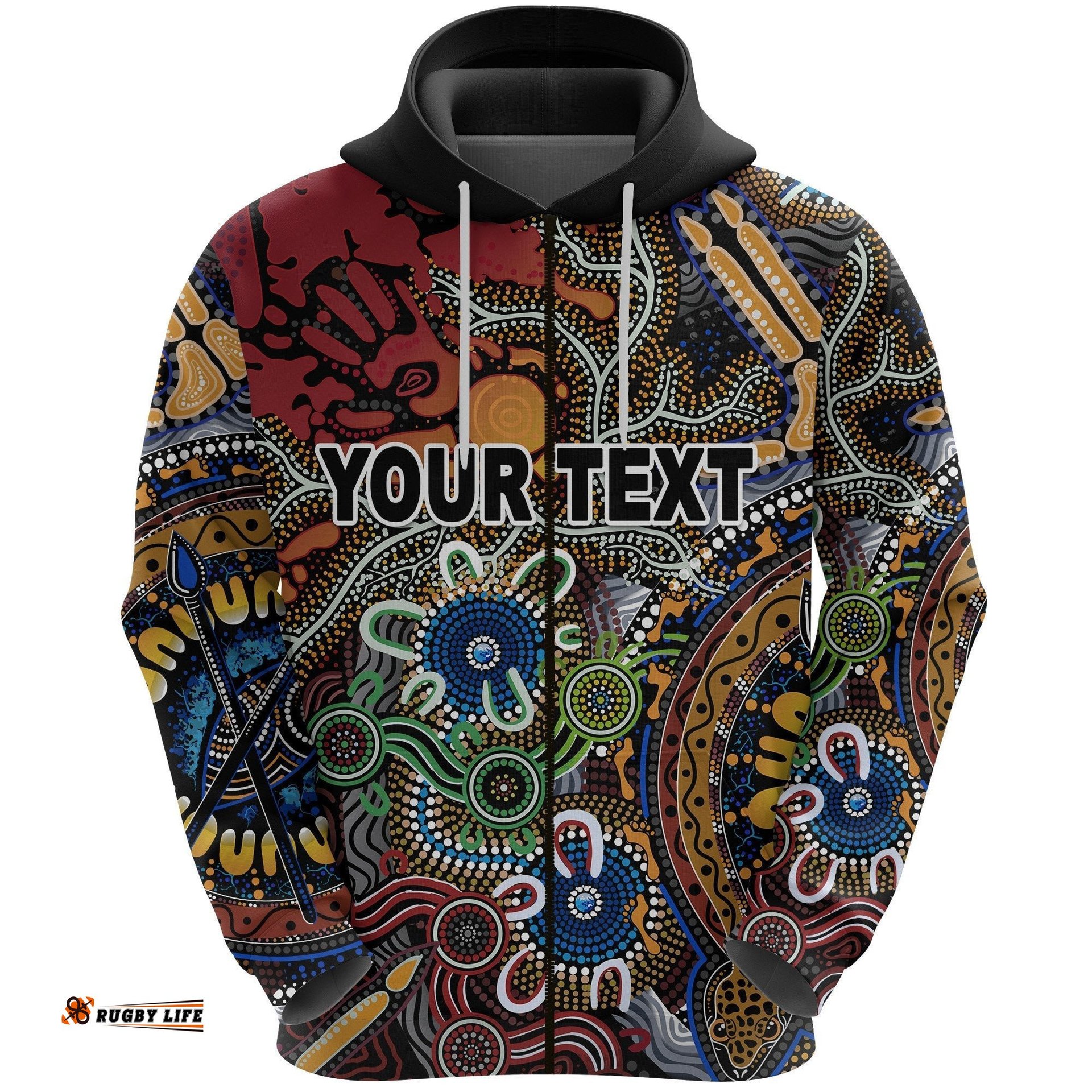 Custom Personalised Indigenous Zip Hoodie All Stars Signature Vibes