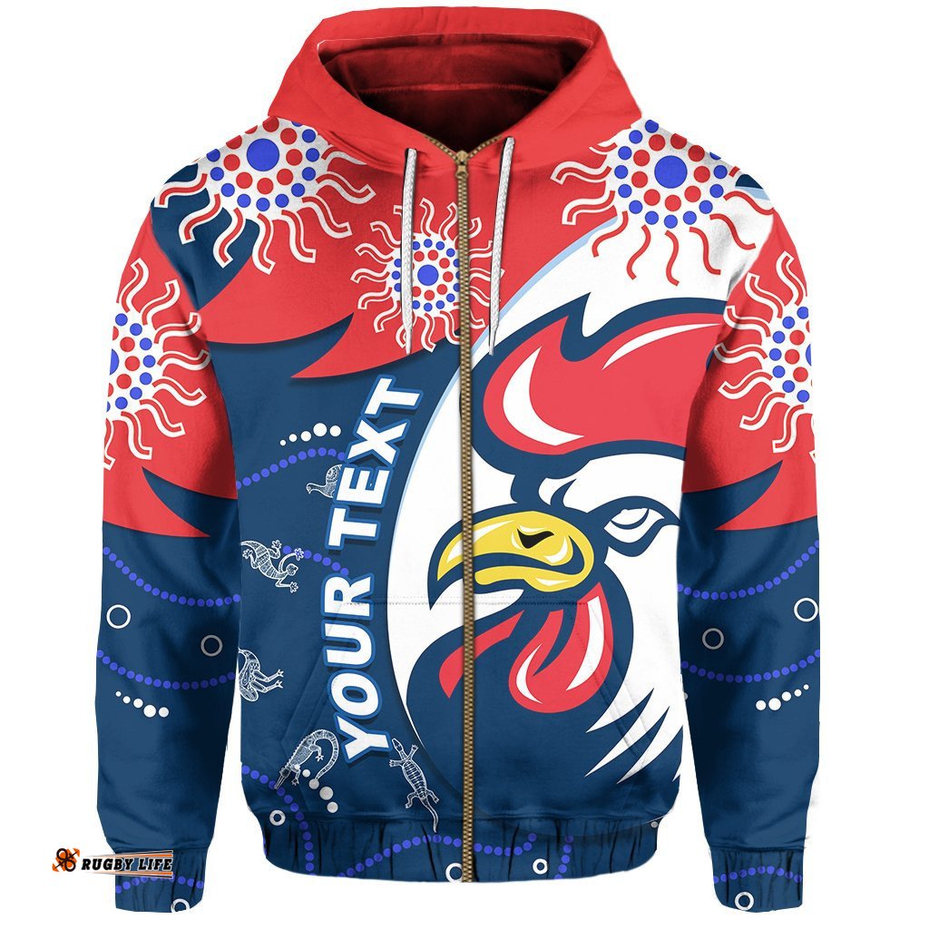 Custom Personalised Roosters Zip Hoodie Sydney Forever Chooks