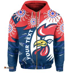 Custom Personalised Roosters Zip Hoodie Sydney Forever Chooks