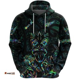 Maori Aotearoa Rugby Haka Hoodie New Zealand Silver Fern Paua Shell