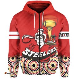 Custom Personalised Illawarra Steelers Zip Hoodie Bring Back Indigenous