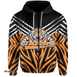 Custom Personalised Wests Tigers Zip Hoodie Version Claw