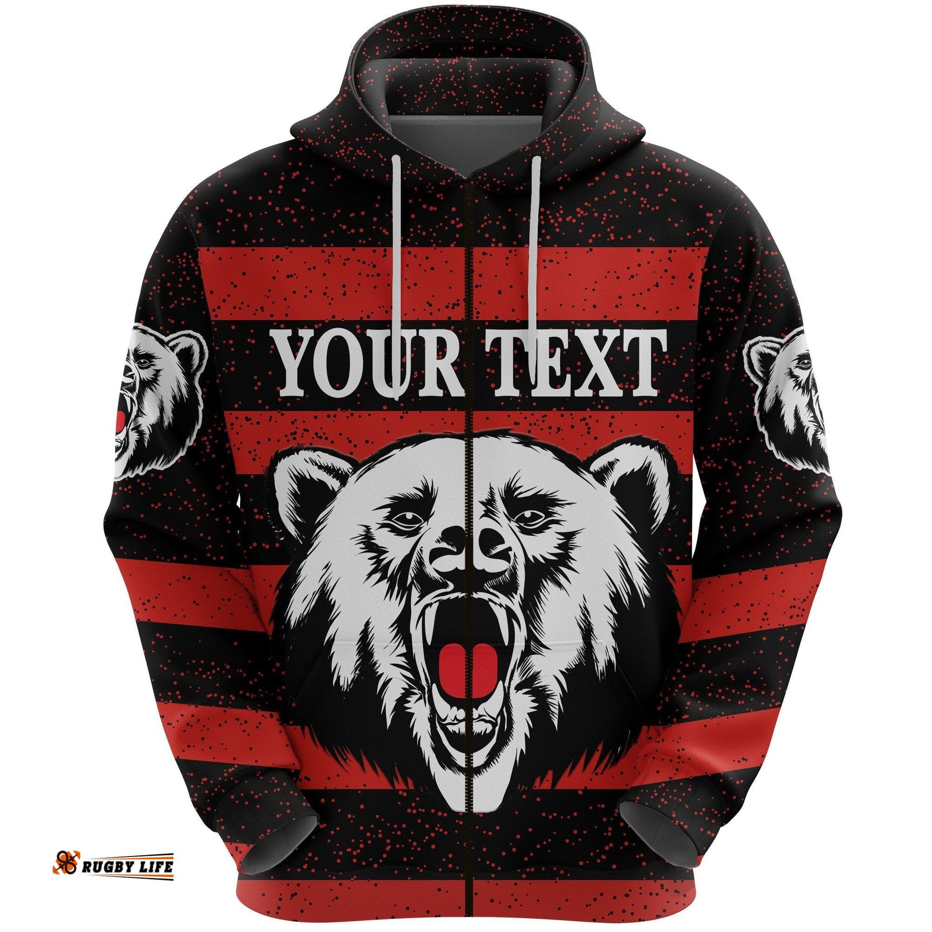 Custom Personalised North Sydney Zip Hoodie The Bears Original Style