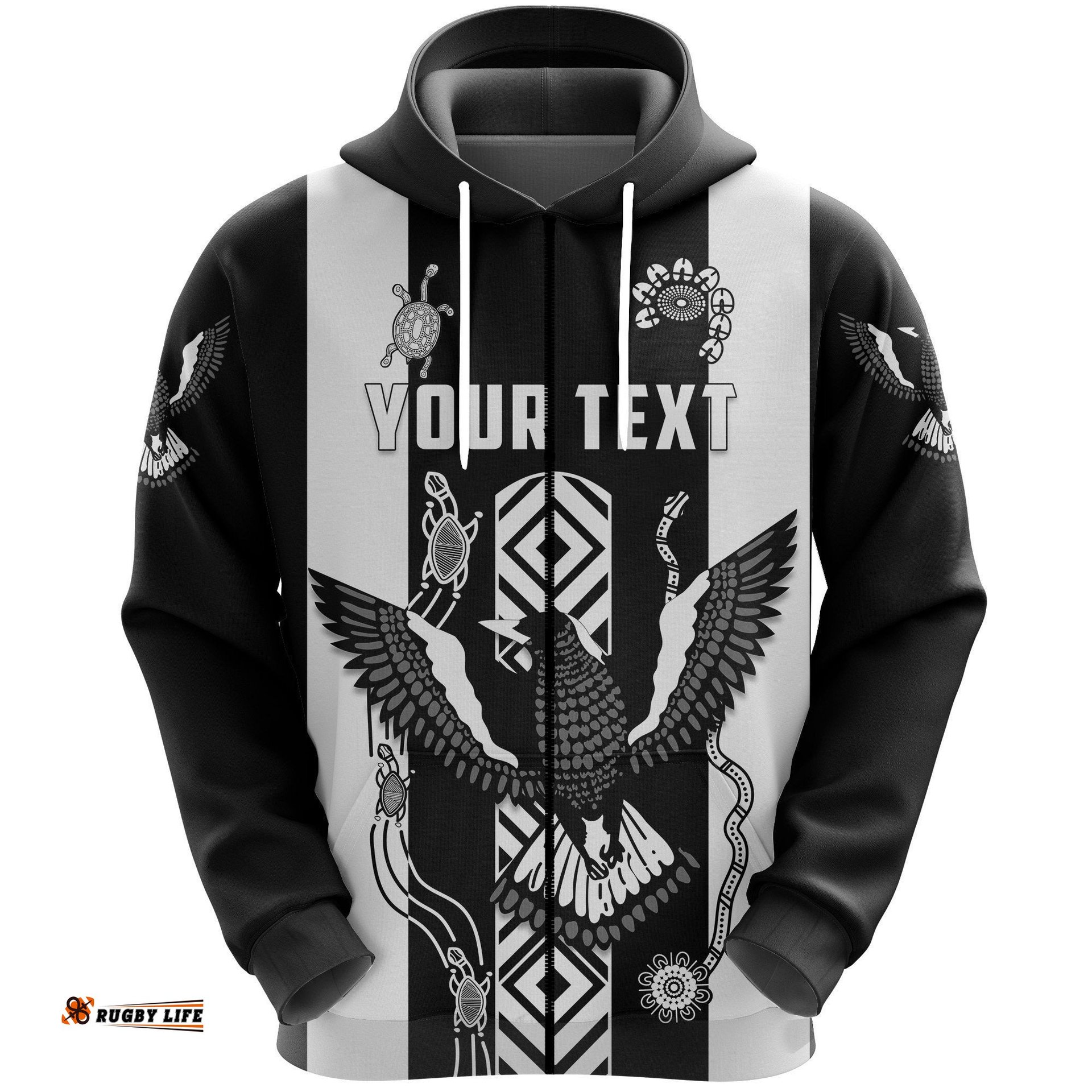 Custom Personalised Pies Indigenous Zip Hoodie Collingwood