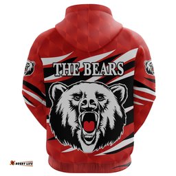 Custom Personalised North Sydney Zip Hoodie The Bears Red Vibes