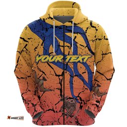 Custom Personalised Gold Coast Zip Hoodie Suns Origin Indigenous