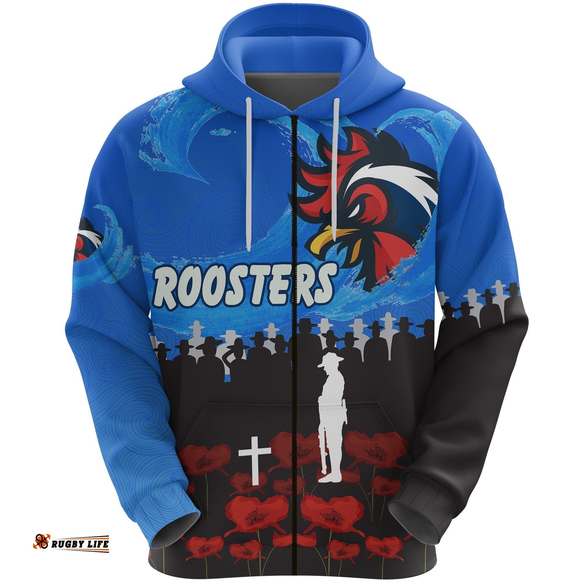 Sydney Roosters Zip Hoodie Prairie Style