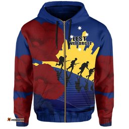 Australia Zip Hoodie Lest We Forget