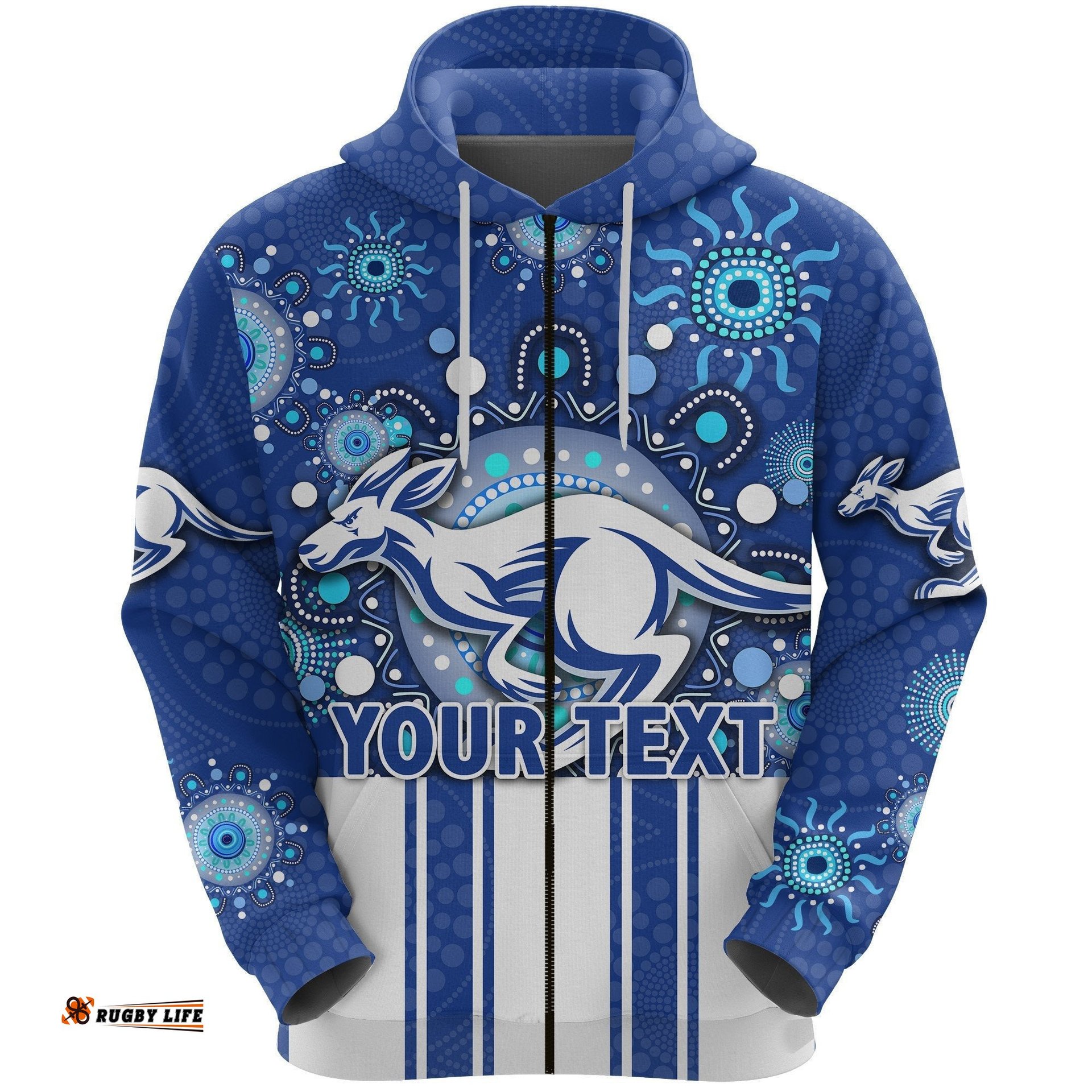 Custom Personalised Melbourne Zip Hoodie Indigenous North Kangaroos