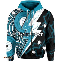 Custom Personalised Power Zip Hoodie Thunda Port Adelaide