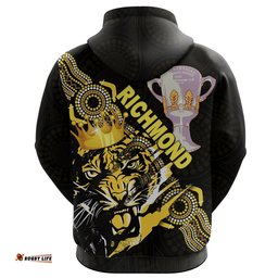 Custom Personalised Richmond Premier Zip Hoodie Power Tigers Indigenous