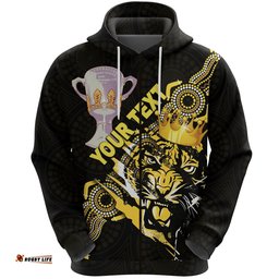 Custom Personalised Richmond Premier Zip Hoodie Power Tigers Indigenous
