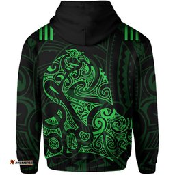 Aotearoa Super Rugby Zip Hoodie Maori Kiwi Green