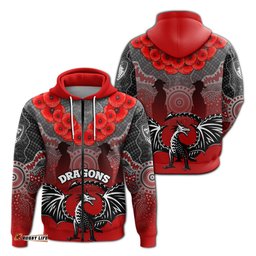 Dragons Zip Hoodie St. George ANZAC Day