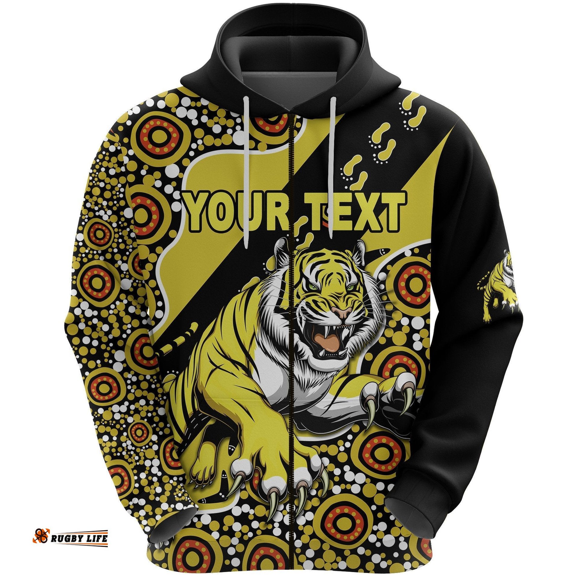 Custom Personalised Richmond Zip Hoodie Indigenous Tigers