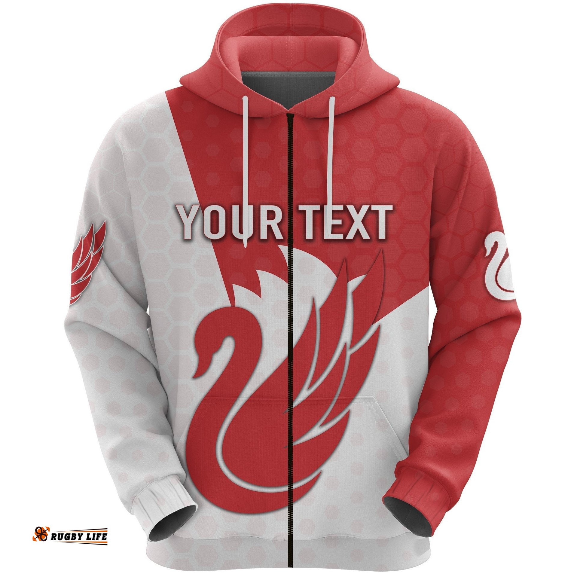 Custom Personalised Sydney Zip Hoodie Swans