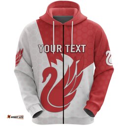 Custom Personalised Sydney Zip Hoodie Swans