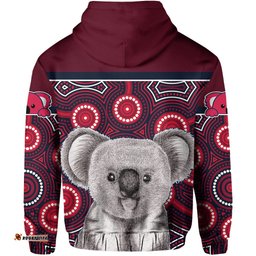 Reds Rugby Australian Zip Hoodie Lovely Indigenous Queensland