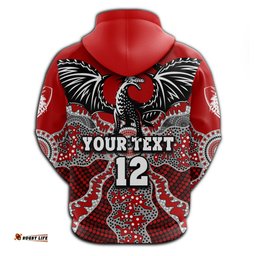 Custom Personalised Dragons Zip Hoodie St. George Aboriginal